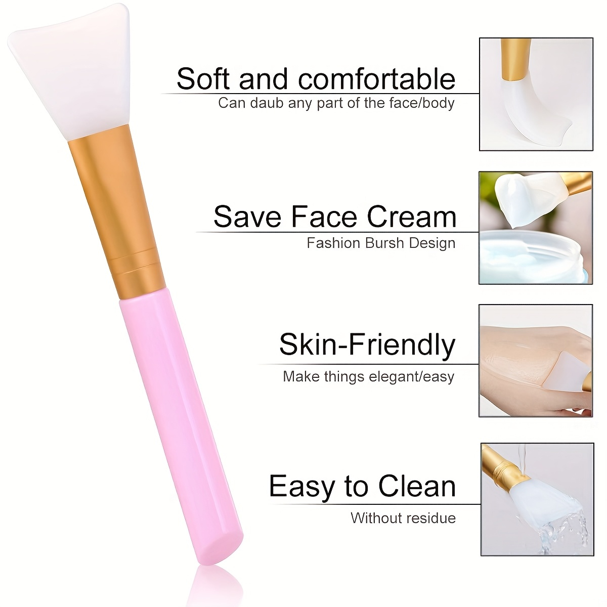 Face Mask Silicone - [Soft Silicone Mask Brushes] 5 Pink